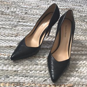 Alexandre Birman Black Snakeskin Pumps